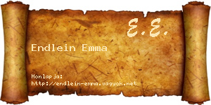 Endlein Emma névjegykártya